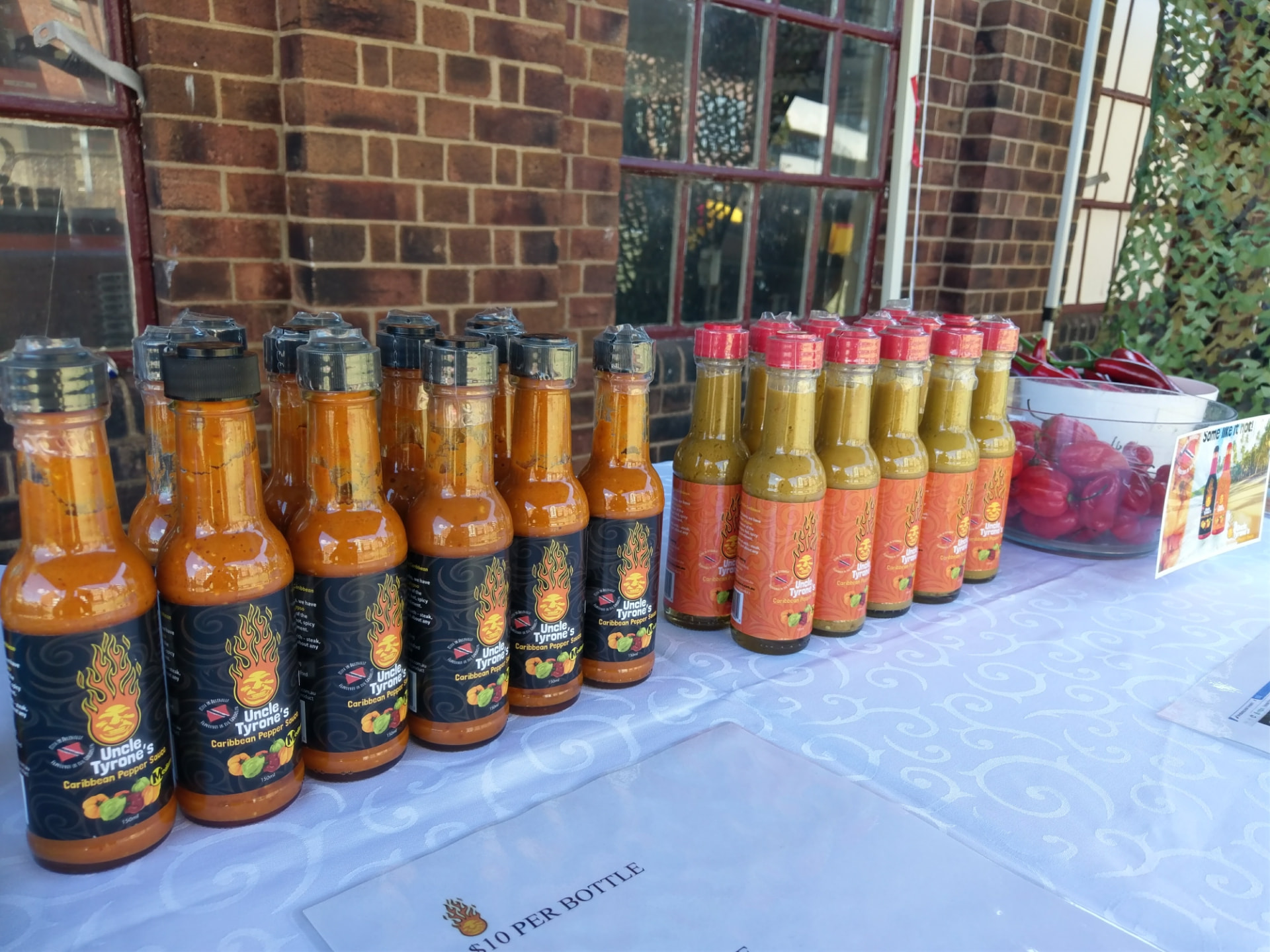Uncle Tyrone's Caribbean Pepper Sauce market display 2